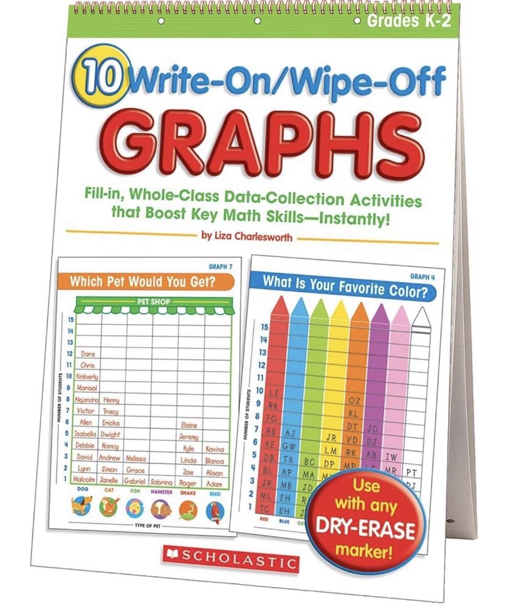 10 Write On Wipe OffGraphs scholastic Flip Chart